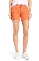 Women's Kut From The Kloth Gidget Fray Hem Orange Denim Shorts - Orange