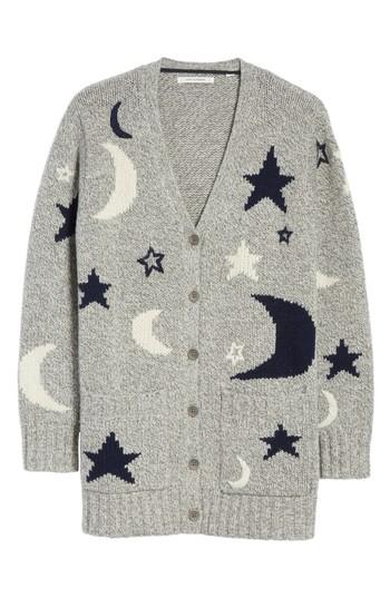 Women's Chinti & Parker Midnight Sky Wool Blend Boyfriend Cardigan