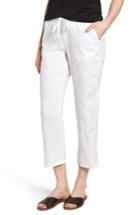 Women's Caslon Linen Crop Pants - White