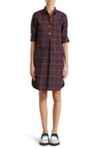Women's Burberry Kelsy Cotton Check Shirtdress Us / 38 It - Red