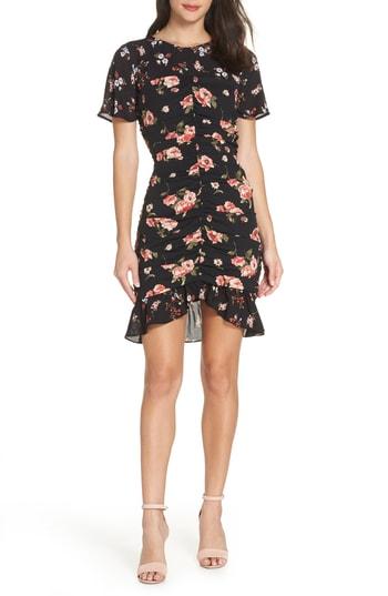 Women's 19 Cooper Center Ruched Ruffle Dress - Black