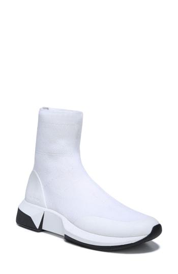 Women's Via Spiga Verion High Top Sock Sneaker M - White