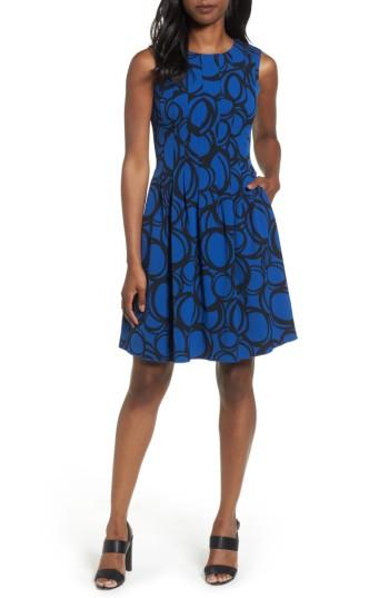 Women's Anne Klein Print Fit & Fare Dress - Blue
