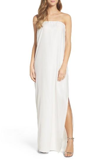 Women's Natalie Deayala Strapless Silk Column Gown - White