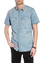 Men's Treasure & Bond Slim Fit Western Denim Shirt - Blue