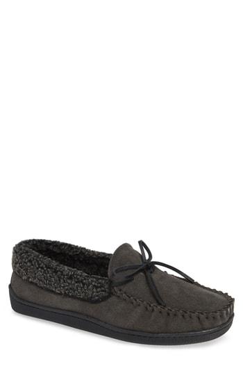 Men's Minnetonka Allen Moccasin Slipper M - Grey