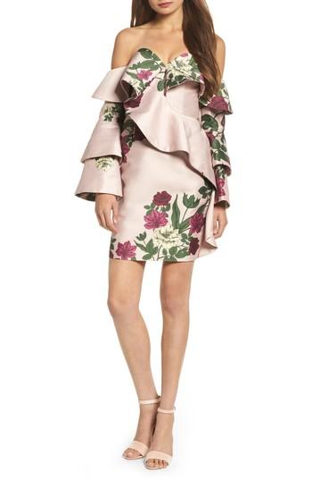 Women's Keepsake The Label Night Lights Off The Shoulder Minidress - Pink