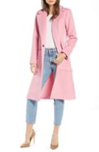 Women's Something Navy Patch Pocket Coat - Pink