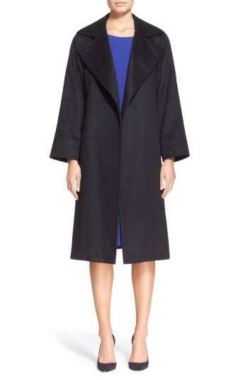 Women's Max Mara 'manuela' Camel Hair Coat - Black