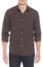 Men's Billy Reid John T Standard Fit Herringbone Shirt - Brown