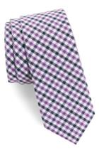 Men's 1901 Robin Diamond Check Skinny Tie, Size - Purple