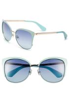 Women's Kate Spade New York 'genice' 57mm Cat-eye Sunglasses - Green/ Gold