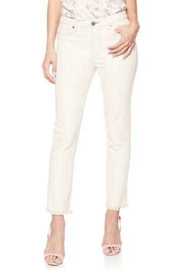 Women's Paige Hoxton High Waist Ankle Straight Leg Jeans - Ivory