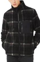 Men's Topman Check Borg Zip Front Jacket - Grey