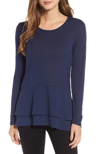 Women's Michael Michael Kors Mix Media Double Hem Top - Blue