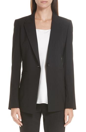 Women's Lafayette 148 New York Charice Stretch Wool Jacket - Black