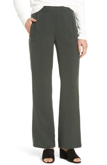 Women's Eileen Fisher Woven Tencel Straight Leg Pants, Size - Green