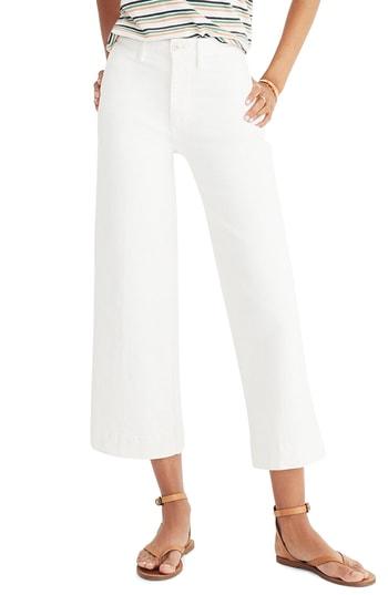 Women's Madewell Emmett Crop Wide Leg Jeans - White
