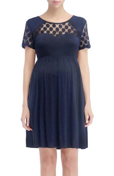 Women's Kimi And Kai Claire Maternity Skater Dress - Blue