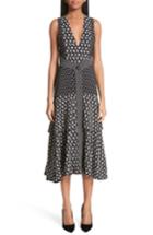 Women's Proenza Schouler Mixed Print Button Detail Midi Dress - Black