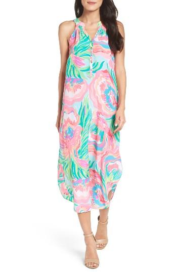 Women's Lilly Pulitzer Bailey Silk Midi Dress - Blue