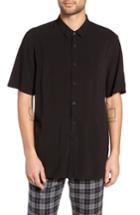 Men's Zanerobe Solid Short Sleeve Shirt, Size - Black