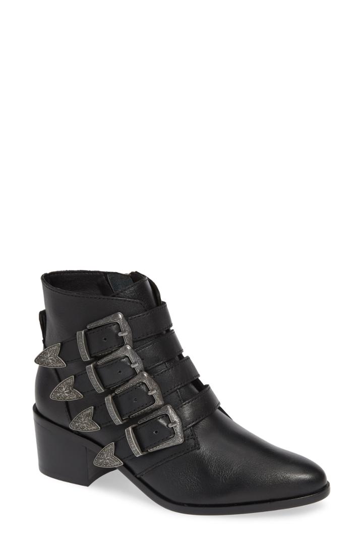 Women's Steve Madden Billey Buckle Bootie M - Black