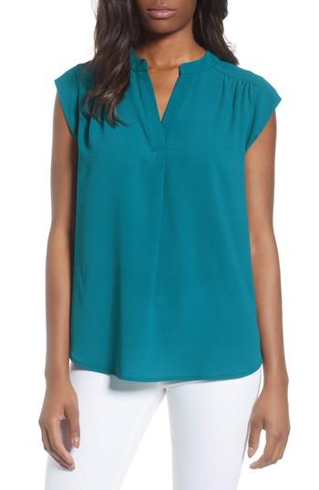 Women's Gibson Split Neck Top, Size - Blue