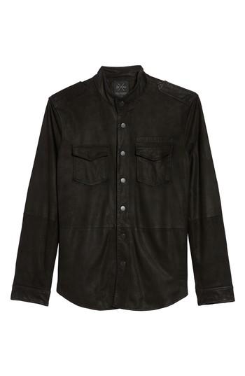 Men's John Varvatos X Nick Jonas Suede Shirt Jacket - Black