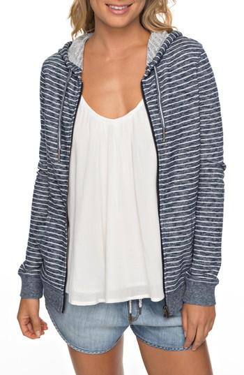 Women's Roxy Trippin Stripe Hoodie - White