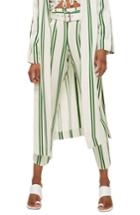 Women's Topshop Dolly Stripe Tapered Trousers Us (fits Like 0-2) - Green