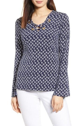 Women's Michael Michael Kors Batik Bell Sleeve Top - Blue