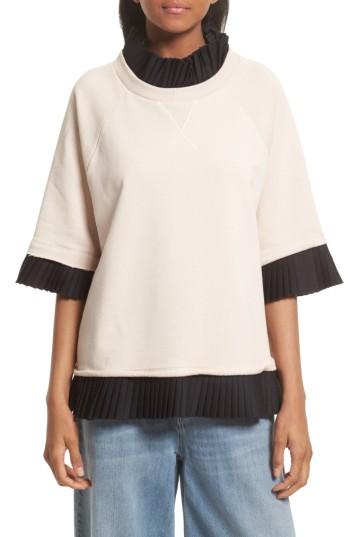 Women's Mm6 Maison Margiela Pleated Trim Sweatshirt