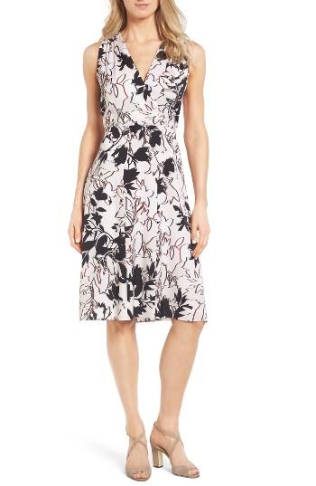 Women's Classiques Faux Wrap Stretch Silk Dress