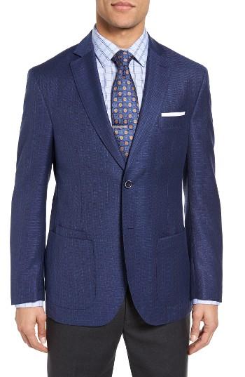 Men's Jkt New York Trim Fit Wool Blazer R - Blue