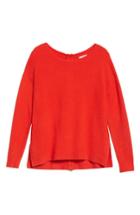 Women's Caslon Back Zip High/low Sweater, Size - Red