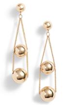 Women's Halogen Triple Sphere Chain Drop Earrings