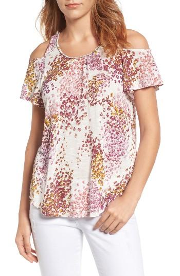 Women's Lucky Brand Cold Shoulder Floral Top