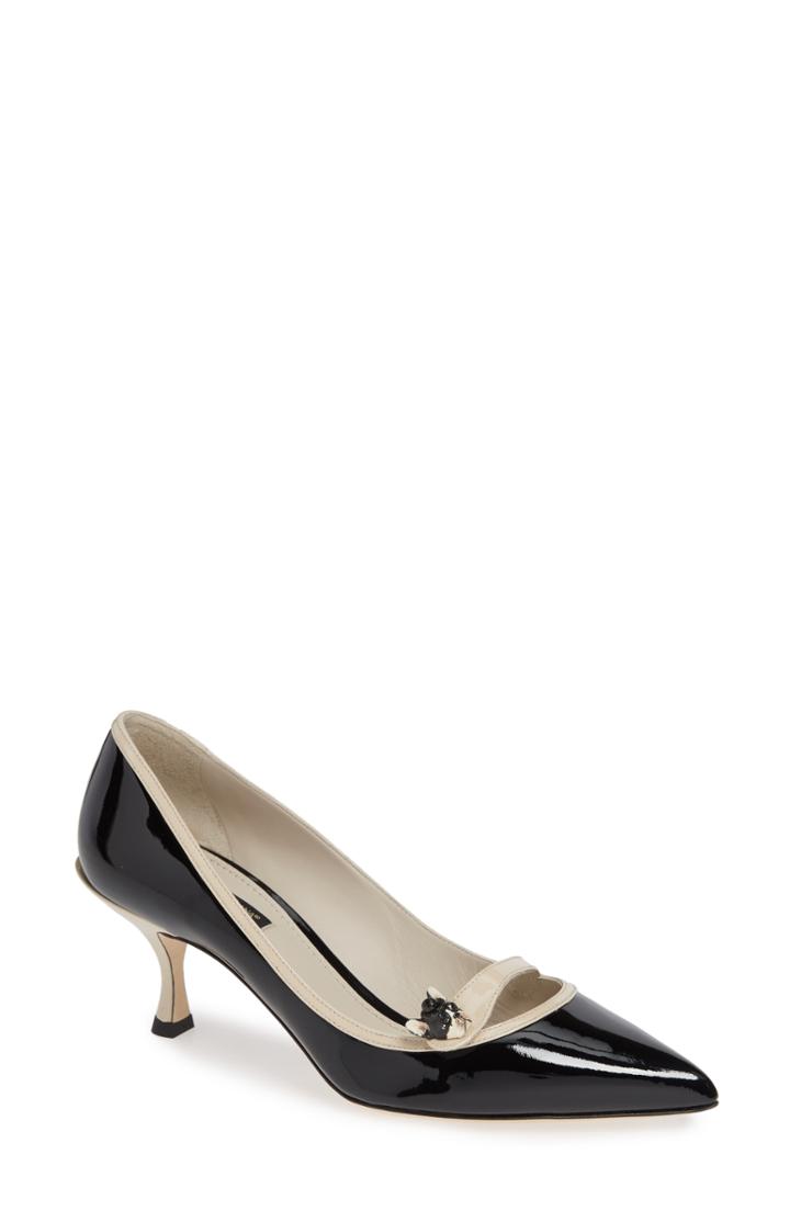 Women's Dolce & Gabbana Jewel Pointy Toe Pump .5us / 36eu - Black