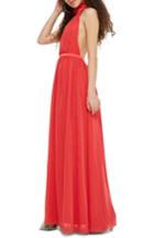 Women's Topshop Taylor Halter Maxi Dress Us (fits Like 0-2) - Red