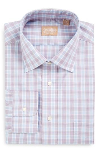 Men's Gitman 'broadcloth' Regular Fit Check Dress Shirt .5 - 33 - Purple