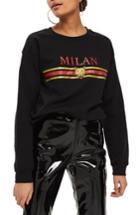 Women's Topshop Milan Graphic Sweatshirt - Black