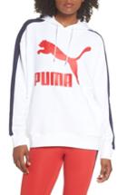 Women's Puma Classics T7 Logo Hoodie Sweatshirt - White