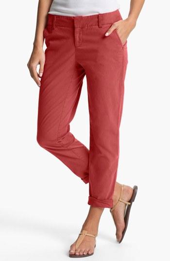 Caslon Chino Ankle Pants Womens Washed Red Beauty