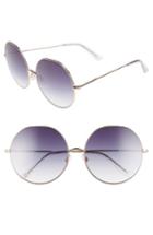 Women's D'blanc Sonic Boom 62mm Gradient Round Sunglasses - Polished Gold/ Gradient
