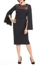 Women's Maggy London Crepe & Lace Sheath Dress - Black