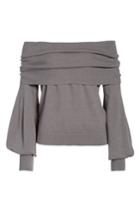 Women's Treasure & Bond X Something Navy Off The Shoulder Sweater, Size - Grey