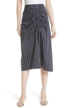 Women's Tibi Stripe Sateen Skirt - Blue