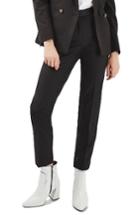 Women's Topshop Premium Tapered Suit Trousers Us (fits Like 0) - Black
