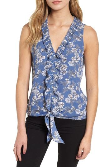 Women's Chelsea28 Ruffle Tie Front Top - Blue